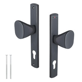 KOTARBAU® Door Knob 92 mm Profile Cylinder Door Handle Aluminium Handle Set Door Handle Door Handle Long Plate Set Anthracite Interior Door Exterior Door Handle