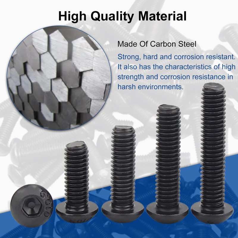 MroMax M6 x 10mm Machine Screws Hex Socket Round Head