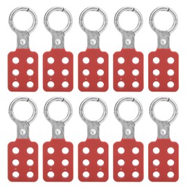 10Pcs Lockout Hasp Tagout Hasp, Lock Out Tag Out Hasp Insulation Padlock Hasp with 6 Holes Interlock, Safety Hasp Lock Hasp for Padlocks, Lock Out Devices, 1" Inside Jaw Diameter
