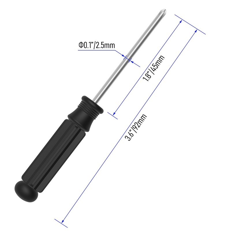 FOCMKEAS 2PCS Mini Phillips Screwdriver, 2.5mm Cross Head with Black