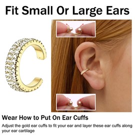 EDLMKM 24 Pcs Ear Cuffs For Women Non Piercing, Clip On Earrings, Gold Clip-on Earrings, Fake Piercing Ear, Snake Ear Cuff, Adjustable, Helix Cartilage Clip, Piercing for Men and Women