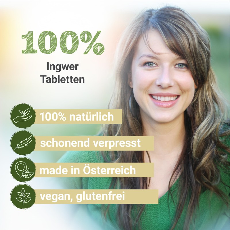 Ginger Tablets 450 mg | 260 Tablets Zingiber Officinale |