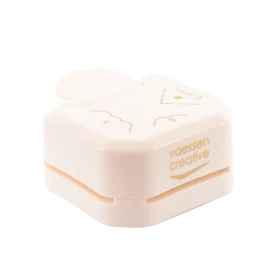 Vaessen Creative 3-in-1 Punch, Create Rounded Corners, Tags and Labels, for Papercrafts, Scrapbooking and Card Making, White-Pink, one Size