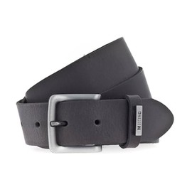 MUSTANG Adjustable Leather Belt 3.5 W90 Dark Grey - Can be Shortened, dark grey