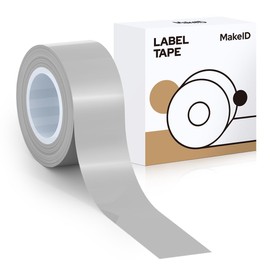 MakeID L1 E1 Q1 Label Maker Tape Refills, 16mm x 4m (0.63" x 13') Continuous Sticker Thermal Laminated Waterproof Self-Adhesive Multipurpose Labeling Tape Replacement