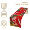 Japanese Cherry Blossom Crane Table Runner,Asian Pine Tree Crane Birds