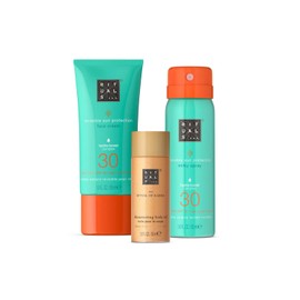 RITUALS The Ritual of Karma - Summer Trio - Sun Lotion SPF30, Face Sun Cream SPF30, and Illuminating Body Oil - Sun Protective Skincare Gift Set Made with White Tea and Lotus Flower