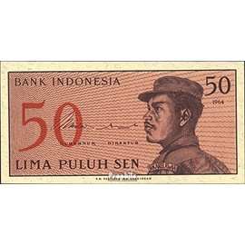 Banknote Indonesia Pick-number: 94a uncirculated 1964 50 Sen (money for collectors - no means of payment)
