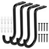 Pack of 4 Closet Rod Support Hook, U-shaped Clothes Rail