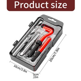 JUSTHERE 15 Pcs Thread Inserts M14x1.5 Female Thread Repairing Accessory Assortment Kit, Helicoil Thread Repair Kit, Drill Helicoil Repair Kit, for Automotive and Mechanical Maintenanc