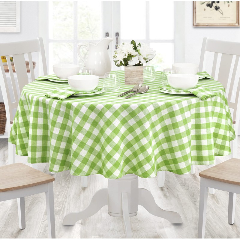 Home Bargains Plus Country Rustic Buffalo Plaid Cotton Fabric Tablecloth,