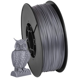 PLA Filament 1.75 mm (Yarn) for 3D Printers Made in EU (0.75 kg, Silver)