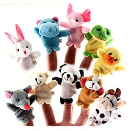 HJ Animal Finger Puppet Set Finger Puppet Animal Finger Plush Toy Educational Finger Puppet Cultivate Imagination Cloth Finger Puppets Baby Shower Gift Random Shipping(10 Pcs)