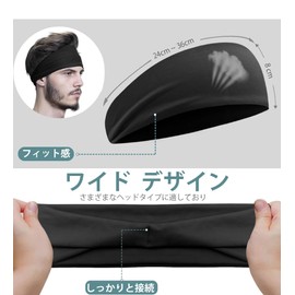 Headband, Men's, Women's, Sports, Sweat-proof, Hair Turban, Sweat Absorbent, Quick Drying, Stretchy, Thin, Cool Headband, Fitness, Yoga, Running, Face Washing, Hair Clip, Unisex, Set of 3 (Black + Navy + Brown)