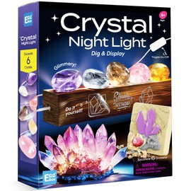 EggBox Gemstone Dig Kit – Dig Up 6 Real Gemstones and Crystals Display with Night Light，DIY Decoration Kit, Science Kits For Kids Age 6-10, Gem Digging Kit, Educational Toys Gift for Girls and Boys