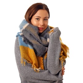 Style Slice Women's Tartan Scarf Thick Warm Blanket Ladies Scarves, Plaid Check Long Large Oversized Soft Shawl and Wrap Christmas Gifts for Women