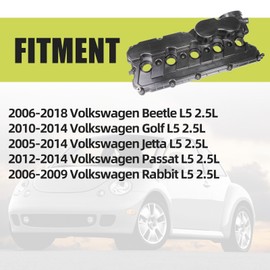 Mocar7 Engine Parts Valve Cover Compatible with Volkswagen Golf Passat Jetta Rabbit Beetle 2.5L 2005-2018
