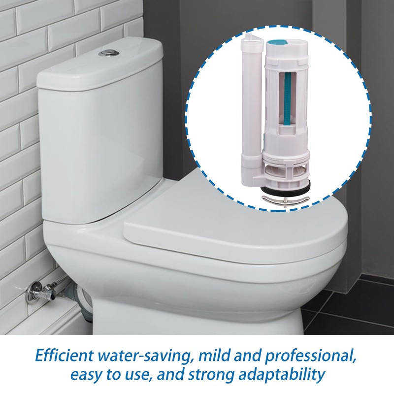 White 250mm Height Toilet Push Button Valve Element Dual Flush