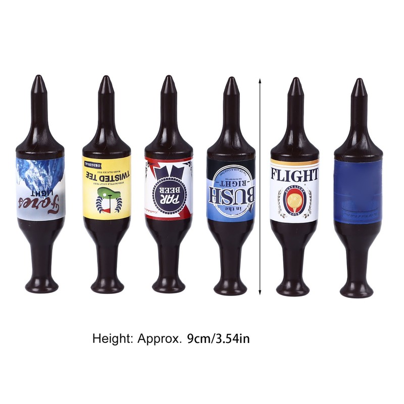 6PCS Mini Beer Bottle Golf Tees Plastic Funny Golfing Tees