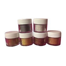 LUSTER DUST SET : (6 COLORS: EGYPTIAN GOLD, LUSTER GOLD, LUSTER PEARL, GOLDEN BRONZE, COPPER, FOSSIL SILVER)) (4 grams each Container) By Oh! Sweet Art Corp