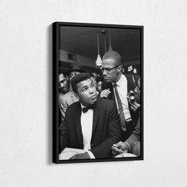Malcolm X and Muhammad Ali Poster UNFRAMED Home Decor Man Cave Gift Framed Art - Colour: 12x18in (30x46cm), size: Variant