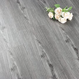 FunStick 6"x36" Grey Wood Peel and Stick Floor Tile Natural Wood Vinyl Flooring Peel and Stick Vinyl Plank Flooring Waterproof Sticky Floor Tiles for Bathroom Kitchen Bedroom Laminate Floorings 5 Pcs