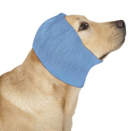 COMFPET Ear Wraps for Dogs Cats, Dog Snood for Ear Hematoma, Pet Ear Muffs for Anxiety Relief Noise Canceling, Ear Cover The Grooming & Force Drying, Calming Dog Neck and Ear Warmer, Ear Care(Blue, M)