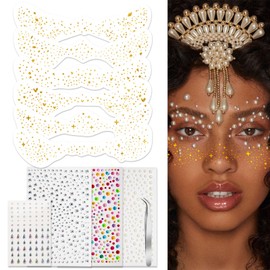 Glitter Freckles Face Tattoo, 11 PCS Sparkle Freckles Makeup Patches for Women, Gold Face Glitter Stickers,Temporary Freckle Tattoos,Face Waterproof Gem Stickers Jewels,Rave Festival Accessories