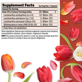 ANDREW LESSMAN ANDREW LESSMAN Ultimate Friendly Flora Probiotic NAL Capsules - 25 Billion CFU, Comprehensive Blend of Five Probiotic Strains, Powerful Immune and Digestive Support. Probiotics for Women or Men