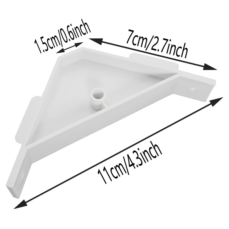 AXLIZER 12PCS 90 Degree Cabinet Triangle Bracket Plastic White Corner