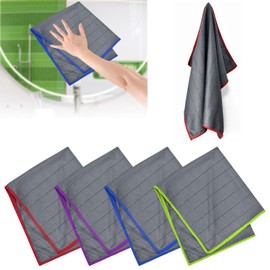 Zuxbolf 4 Stück Microfasertücher Glasreinigungstücher Carbontuch Fenster Auto 40x50cm Streifenfrei Fensterputztücher Poliertücher Glaspoliertuch Putztücher Putzlappen Küche für Spiegel Edelstahl