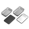 Gere 6 Pack Metal Rectangular Sliding Lid Tin Boxes Black,