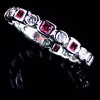 Eternity GEOMETRIC RUBY RED/ CLEAR CZ ETERNITY BAND TOE RING_SIZE-3__9