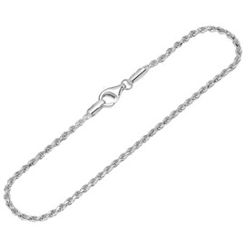 NKlaus Women's Bracelet 925 Sterling Silver 19 cm Cord Chain Fine 12790, Sterling Silver