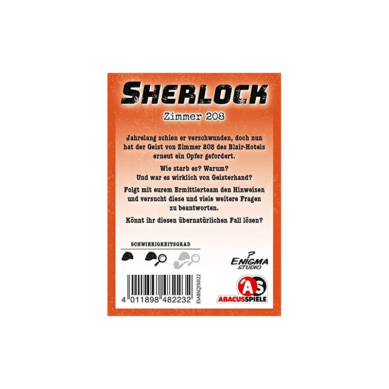 ABACUSSPIELE 48223 Sherlock Room 208, Crime Card Game