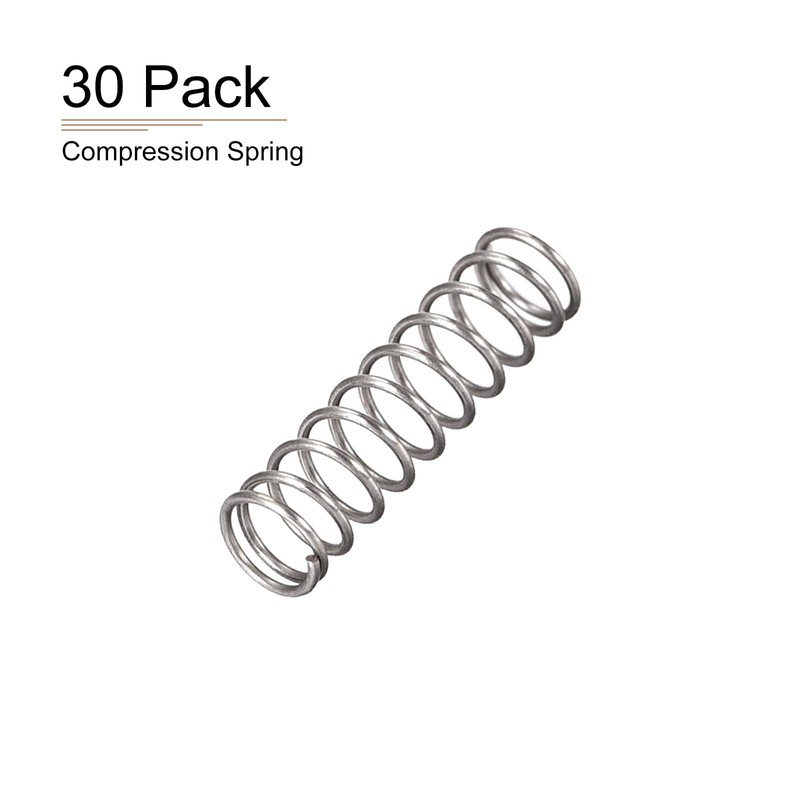 DTGN 0.4x4x15mm(DxODxL) Compression Spring - 30Pack - Good for Machinery