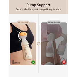 HOFISH Hands-Free Pumping Nursing Bra Seamless Breastfeeding Bra with High Support for Nursing and Pumping Moms Black XL