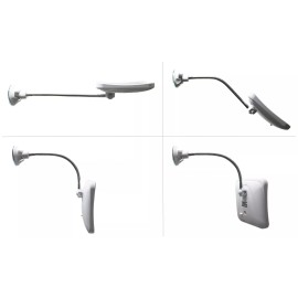 JiBen Square Flexible Gooseneck LED Lighted 10X Magnifying Makeup Mirror