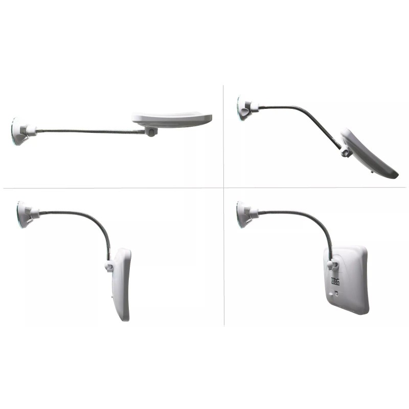 JiBen Square Flexible Gooseneck LED Lighted 10X Magnifying Makeup Mirror