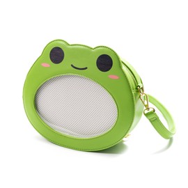 Elallin Cartoon Frog Cute Bag Ita bag Crossbody Purse Backpack for Women (Green)