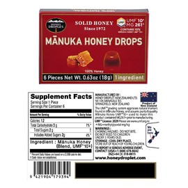 [Honey Droplet] Blend UMF™10+ (MG 261+) 100% Certified Manuka Honey Drops for Purity and Quality, World's First Solid Honey Lozenge, Truly Natural From New Zealand, 1 Premium ingredient - 3 Packs (Original Flavor - Blend)