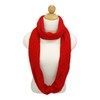 TrendsBlue Premium Solid Color Knit Infinity Circle Scarf, Red