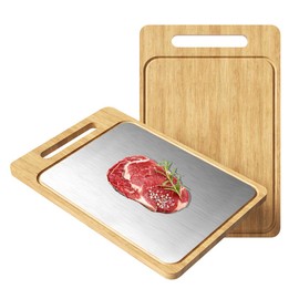 Titanium Cutting Board, Double Sided Titanium/Bamboo wood Large Chopping Boards with Juice Groove Cutting Pads for Meat, Vegetables and Fruits