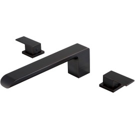SITGES Minimalist Square-Shaped Bathtub Faucet,2-Handle Widespread Roman Tub Faucet with 11-Inch Spout Reach,High-Flow Deck Mount Bath Faucet Set,Valve Included,Oil Rubbed Bronze