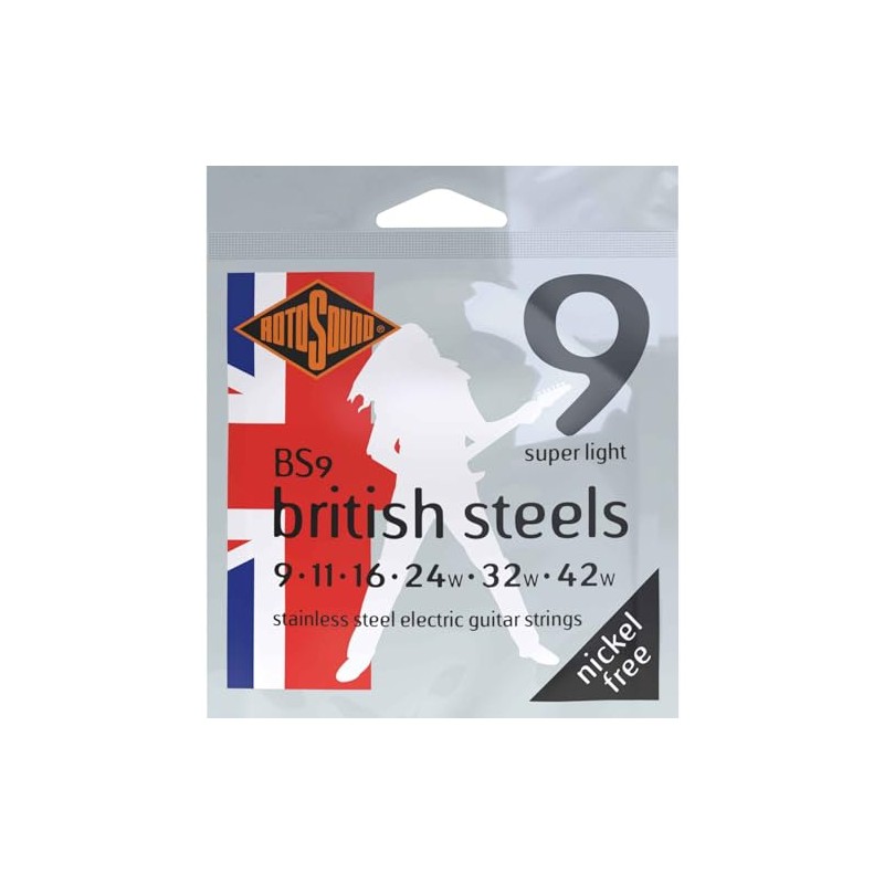 Rotosound BS9 British Steel Electric Guitar Strings (9-42)