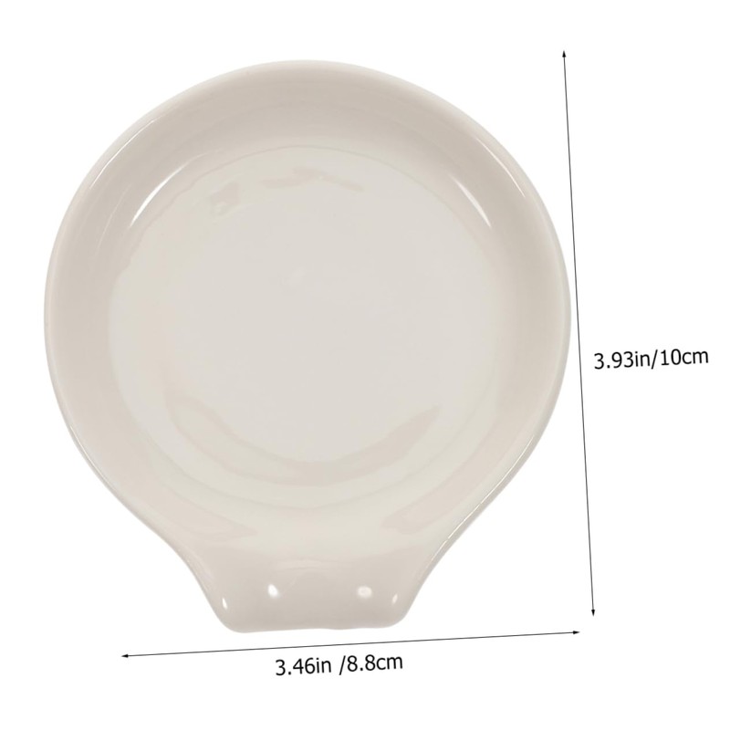 Ciieeo 2Pcs Elegant Ceramic Spoon Rest Compact Spoon Tray for