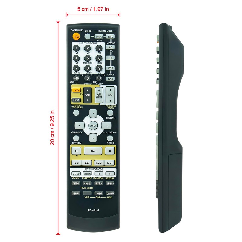 ALLIMITY Remote Control Replacement for Onkyo Audio Receiver RC-651M TX-SR604E