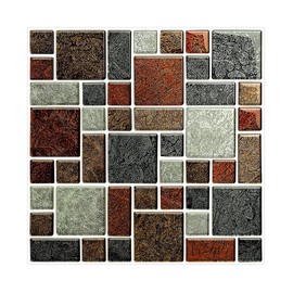 CONPHERON Pack of 10 Tile Stickers for Kitchen and Bathroom 20 x 20 cm Mosaic Wall Tile Stickers Tiles Decorative Tile Film for Bathroom Kitchen Back Wall