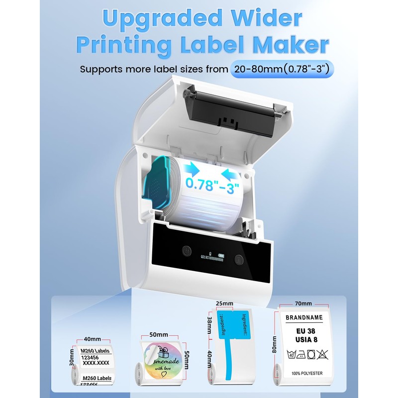 Memoking Thermal Label Maker, Label Printer Machine M260 3 inch