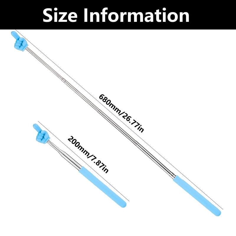 Telescopic Teachers Pointer, 2 Pcs Finger Pointer Stick, Extendable Hand